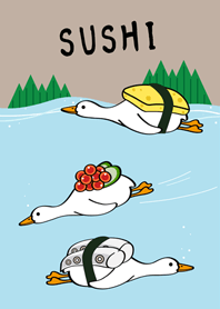 來吃壽司鴨！2(咖啡色)