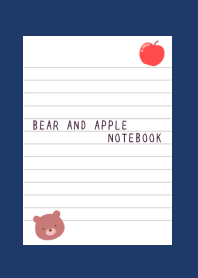 くまとりんごのノート/ネイビーブルー