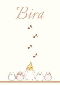 Bird 001-2 (Small bird/Beige/White)