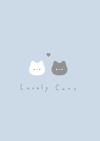 白黒ねこさん。水色と白