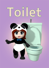 Panda girl and toilet in the Bathroom