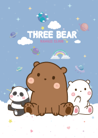 Three Bears Candy Cotton Cute Blue