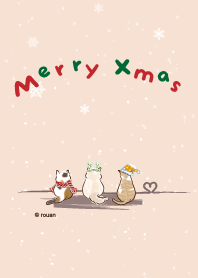 Three cats_Cat back (Merry Christmas)jp