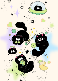 cat flying space star2