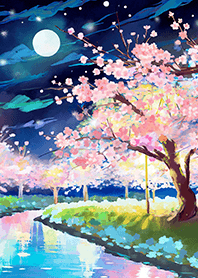 美しい夜桜の着せかえ#2123
