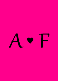 Initial "A & F" Vivid pink & black.