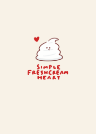 simple Fresh cream heart beige.