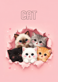 Cute Cat Gang in Pink Theme