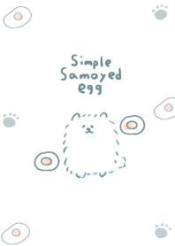 simple Samoyed fried egg white blue