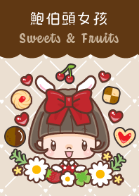 Cute girl with bobbed hair Sweets