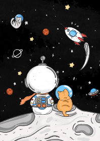 The Cute Cats and Astronaut