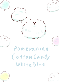 Pomeranian Cotton Candy White Blue.