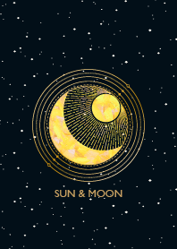 黑色背景中的太陽和月亮 28