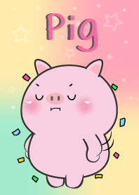 Lovely Pig In Pastel Theme