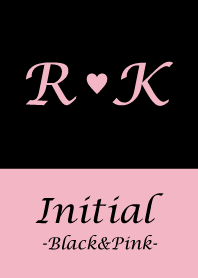 Initial "R&K" -Black&Pink-