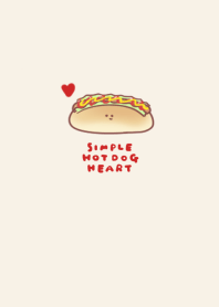 simple hot dog heart beige