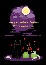 happy mid-Autumn Festival(Black cat)