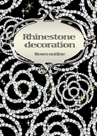 Rhinestone decoration Roses outline