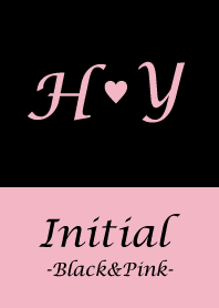 Initial "H&Y" -Black&Pink-