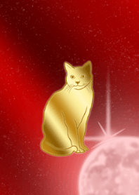 Zodiac of gold and red-cat-2022