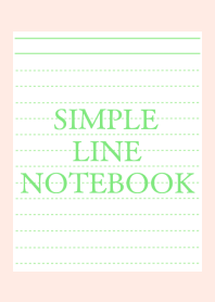 SIMPLE GREEN LINE NOTEBOOK/LIGHT PINK