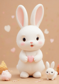 Cute rabbit beige_1