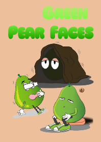 Set of Green Pear Faces