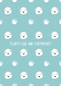 FLUFFY DOG AND FOOTPRINTS-MINT GREEN-BE