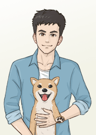 Boy and Shiba