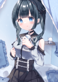 light blue sick girl