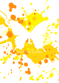Splash paint Butterfly Yellow-White