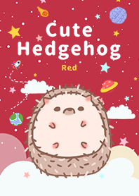 misty cat-Cute Hedgehog Galaxy Red