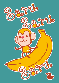 Theme of a cute monkey <Green>