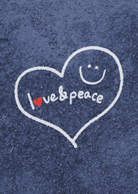 壁にLove & Peaceとスマイル