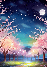 Beautiful night cherry blossoms#850