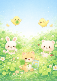 Cute little animals with a clover 3_39
