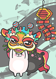 Lion Dance Bunny-Grey (Gr5)