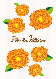 flower pattern- Orange2-