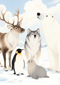 Love Pretty Animals in Winter Theme