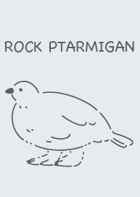 ライチョウ　雷鳥　シンプル　モノトーン