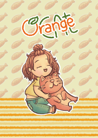 Orange cat chilling with me