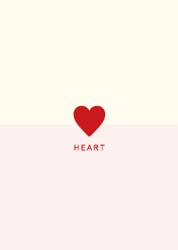 Simple Heart / Red&Beige Pink