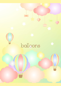 dream cute balloons on light yellow JP