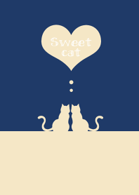 sweet cat 【navy blue&beige】