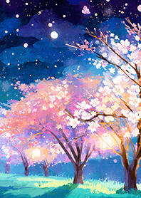 美しい夜桜の着せかえ#2173