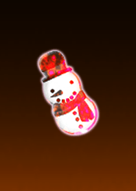 A quiet night snowman orange