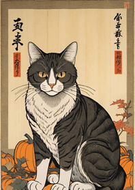 Ukiyo-e - Halloween cat 35390C