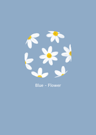 flower  White & blue