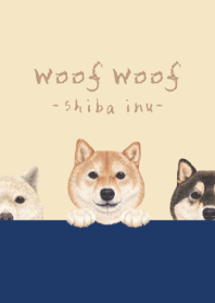 Woof Woof - Shiba inu - NAVY BLUE