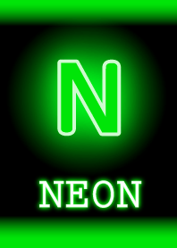 N Neon Green Initial Line Theme Line Store